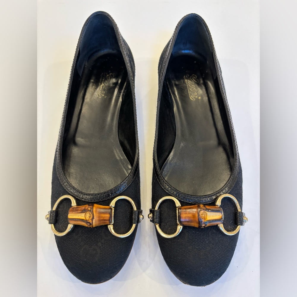Gucci bamboo horse bit  | Size 6 | Black GG monogram with